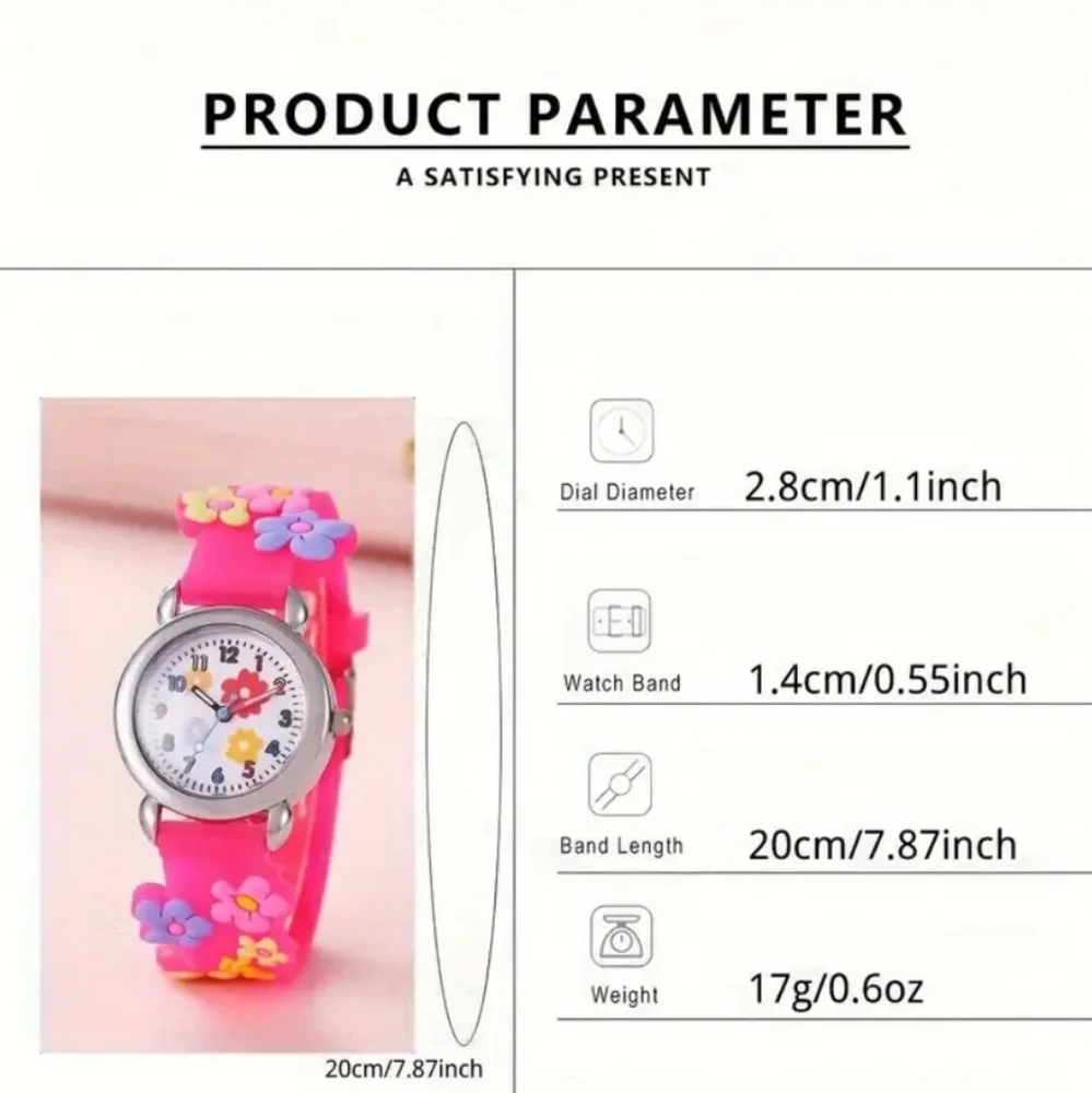 Kids Floral Quartz Watch, Purple Ages 3-14